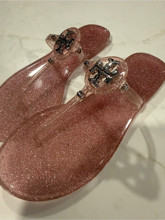 Tory Burch Shoes - Tory Burch Rose Pink Glitter Jelly Thong Sandals size 6
